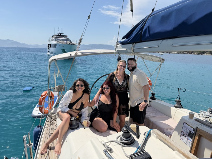 On board Sinbad, at anchor off the coast