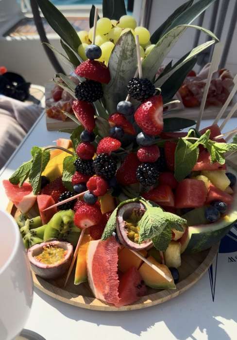 Fruit platter on board